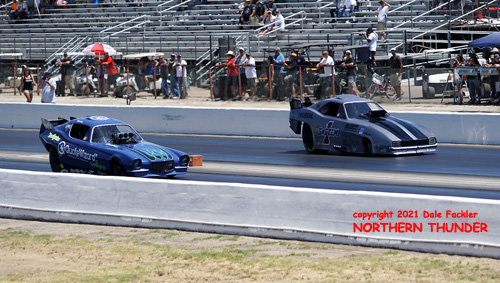 Michael Peck Jr. - AA/FC - #6591 - 'Instigator' (near lane) 
vs Brad Thompson - AA/FC - #791 - 'Jailbreak' (far lane)